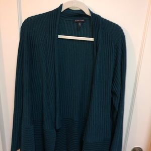 Teal Eileen Fisher Ribbed Cardigan
